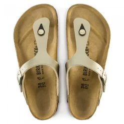Birkenstock Women's Gizeh Birko-Flor In Gold -Style Walk Shop 1016108 top 1100x