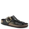 Birkenstock Women's Big Buckle Gizeh Natural Leather Patent In Black