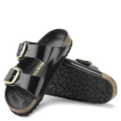 Birkenstock Women's Big Buckle Arizona Natural Leather Patent In High Shine Black -Style Walk Shop 1021476 3 1100x