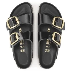 Birkenstock Women's Big Buckle Arizona Natural Leather Patent In High Shine Black -Style Walk Shop 1021476 4 1100x