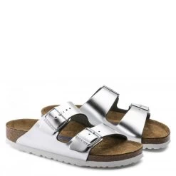 Birkenstock Women's Arizona Softbed Leather In Metallic Silver (Narrow Width) 9 Birkenstock Women's Arizona Softbed Leather In Metallic Silver (Narrow Width) -Style Walk Shop 1 0 1005961 pair 1100x