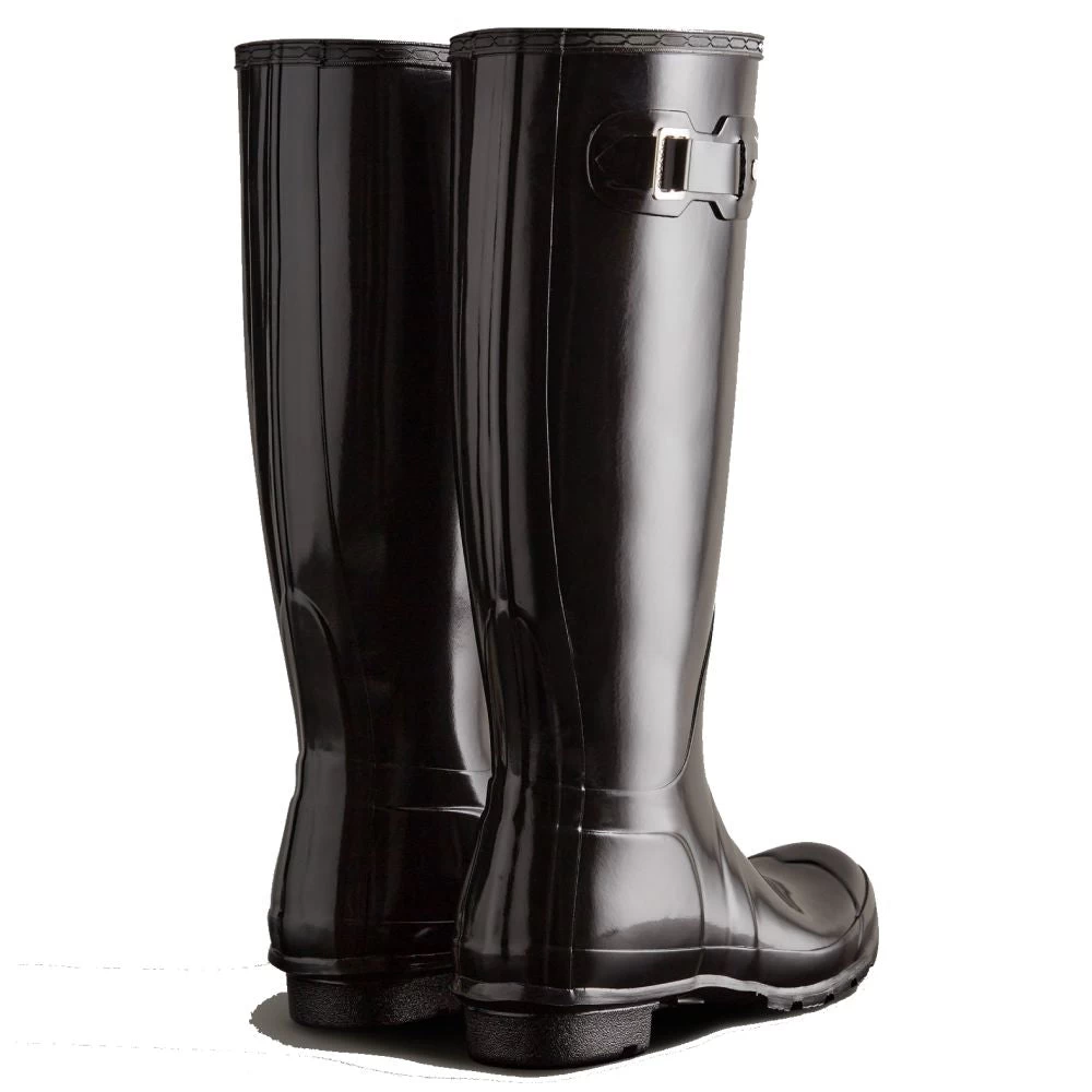 Hunter Women's Original Tall Gloss Rain Boots In Black 5 Hunter Women's Original Tall Gloss Rain Boots In Black - Image 3