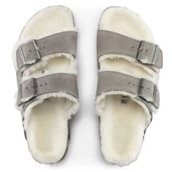 Birkenstock Women's Arizona Shearling In Stone Coin -Style Walk Shop BI 1017402 521W 4 1100x