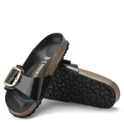 Birkenstock Women's Madrid Big Buckle Oiled Leather In High Shine Black (Narrow Width) 9 Birkenstock Women's Madrid Big Buckle Oiled Leather In High Shine Black (Narrow Width) -Style Walk Shop BI 1022650 518 4 1100x