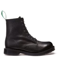 Solovair 8 Eye Derby Boot In Black Grain