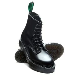 Solovair 8 Eye Zip Platform Derby Boot In Black Hi-Shine -Style Walk Shop SV S8 551 BK ZIP HI 111 3 1100x