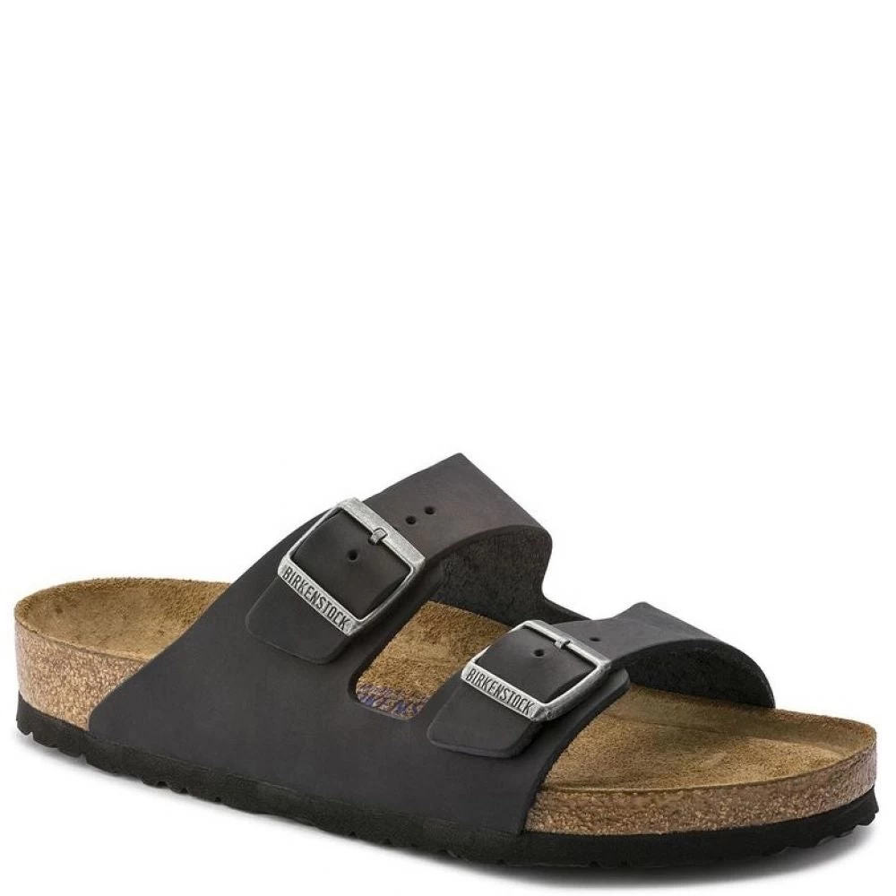 Birkenstock Arizona Softbed Oiled Leather In Black 4 Birkenstock Arizona Softbed Oiled Leather In Black - Image 2