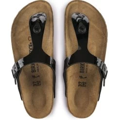 Birkenstock Gizeh Birko-Flor Patent In Black -Style Walk Shop b i birkenstock birko flor patent black 43663 4 1100x