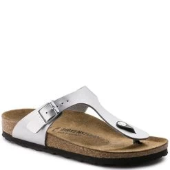 Birkenstock Gizeh Birko-Flor In Silver -Style Walk Shop b i birkenstock gizeh birk flor silver 43853 2 1100x