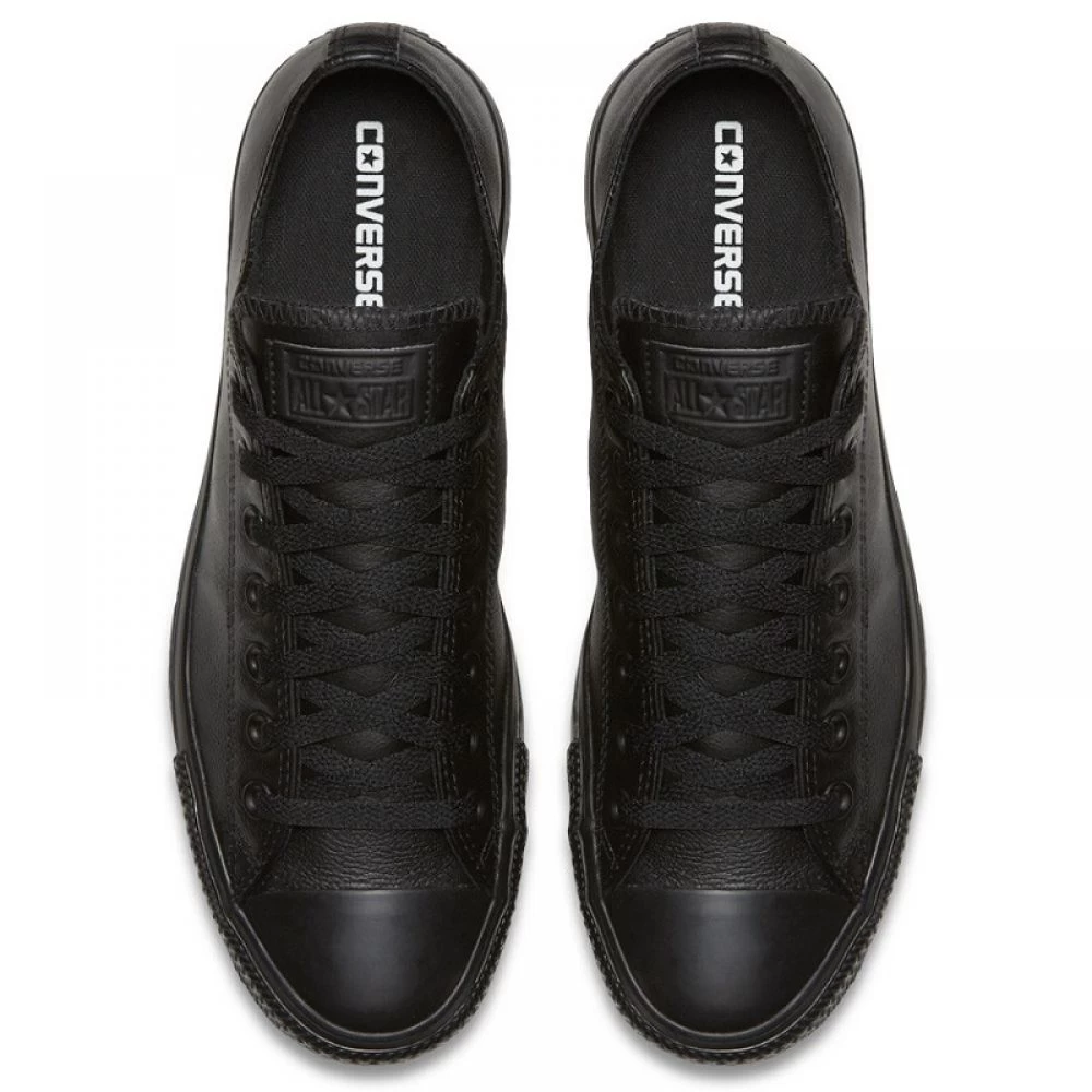 Converse Chuck Taylor All Star Mono Leather Low Top In Black Monochrome 6 Converse Chuck Taylor All Star Mono Leather Low Top In Black Monochrome - Image 4