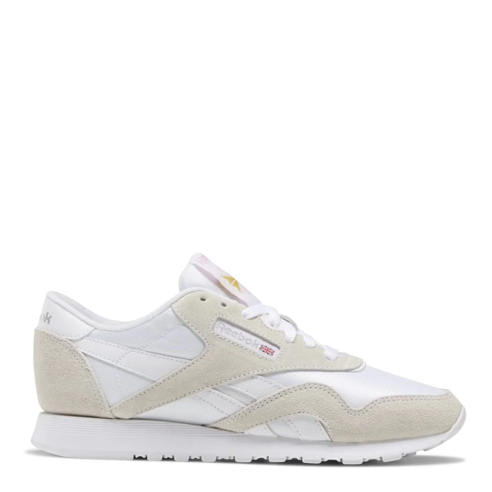 Reebok Women's Classic Nylon In White/Light Grey 3 Reebok Women's Classic Nylon In White/Light Grey
