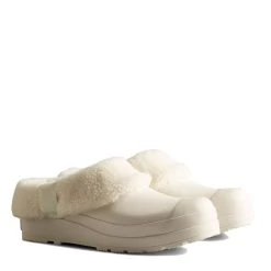 Hunter Women's Play Vegan Shearling Insulated Clogs In White -Style Walk Shop ht wff1000rsp 1062 2 1100x