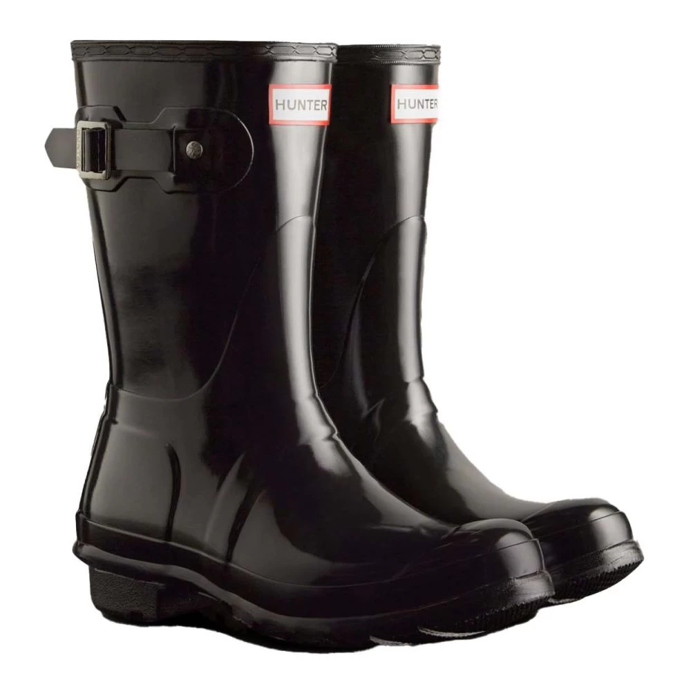 Hunter Women's Original Short Gloss Rain Boots In Black 4 Hunter Women's Original Short Gloss Rain Boots In Black - Image 2