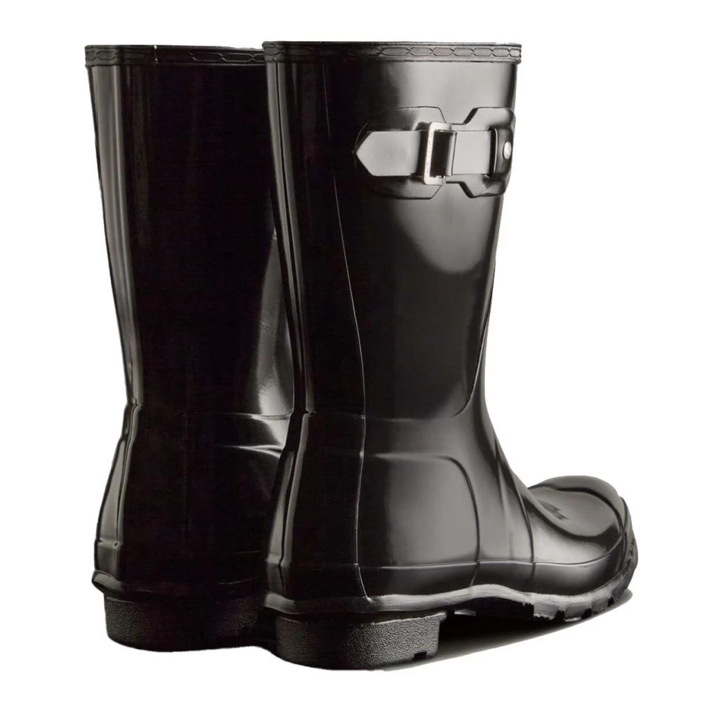 Hunter Women's Original Short Gloss Rain Boots In Black 5 Hunter Women's Original Short Gloss Rain Boots In Black - Image 3