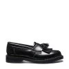 Solovair Vegan Tassel Loafer In Black Hi-Shine