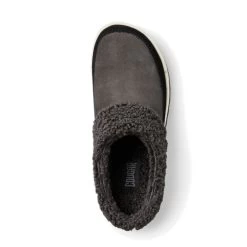 Cougar Women's Liliana Suede Mule In Black/Pewter -Style Walk Shop liliana silky sude faux curly sherling pewter black 4 w 1100x