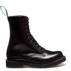 Solovair 11 Eye Derby Boot In Black Hi-Shine