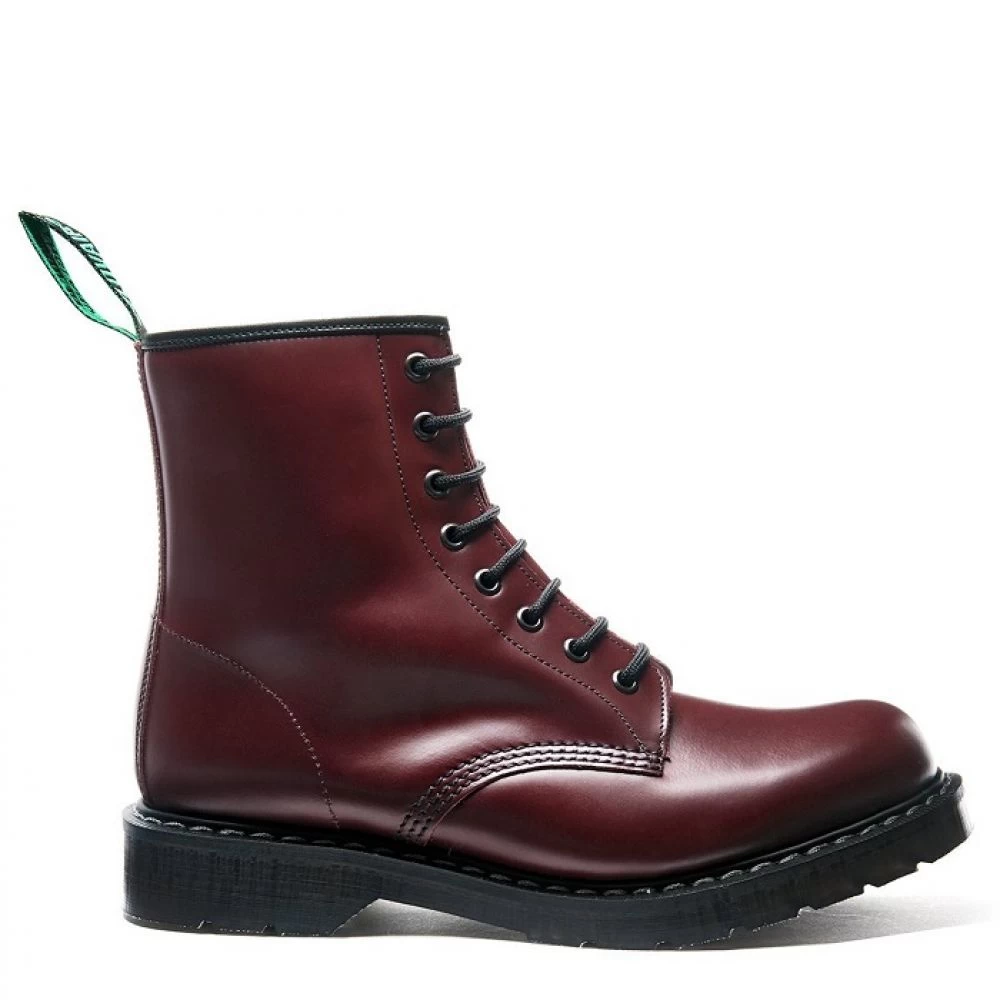 Solovair 8 Eye Derby Boot In Oxblood Hi-Shine 3 Solovair 8 Eye Derby Boot In Oxblood Hi-Shine