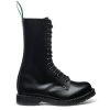 Solovair 14 Eye Derby Boot In Black Hi-Shine